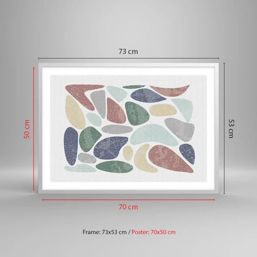 Poster in een witte lijst - Een mozaïek van poederkleuren - 70x50 cm