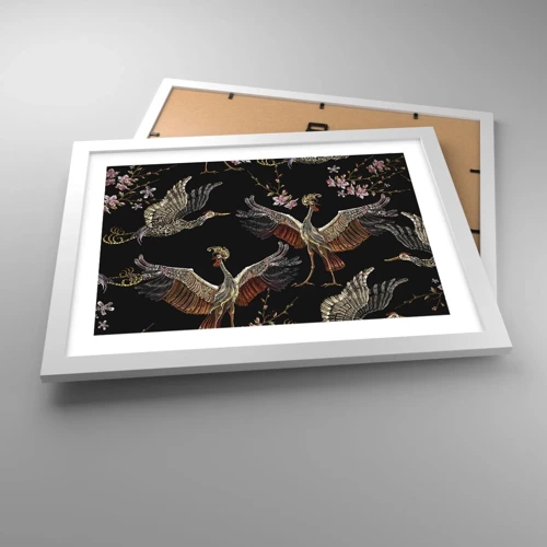 Poster in een witte lijst - Een sprookjesvogel - 40x30 cm