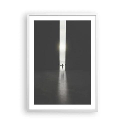 Poster in een witte lijst - Een stap naar een mooie toekomst - 50x70 cm