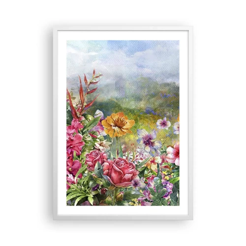 Poster in een witte lijst - Een tuin die gek is geworden - 50x70 cm