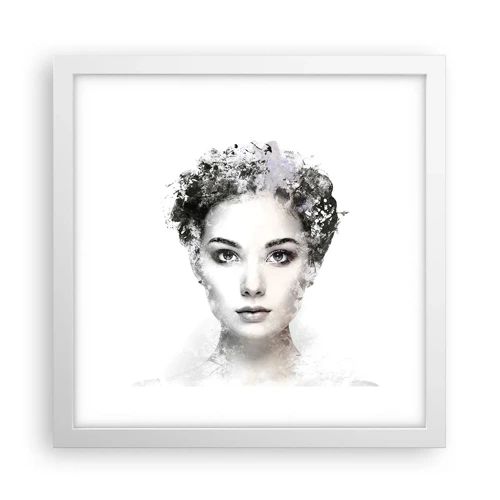 Poster in een witte lijst - Een uiterst stijlvol portret - 30x30 cm