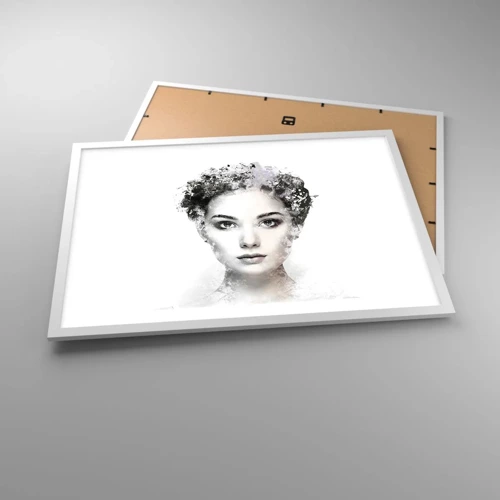 Poster in een witte lijst - Een uiterst stijlvol portret - 70x50 cm