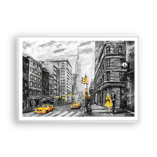 Poster in een witte lijst - Een verhaal uit New York - 100x70 cm