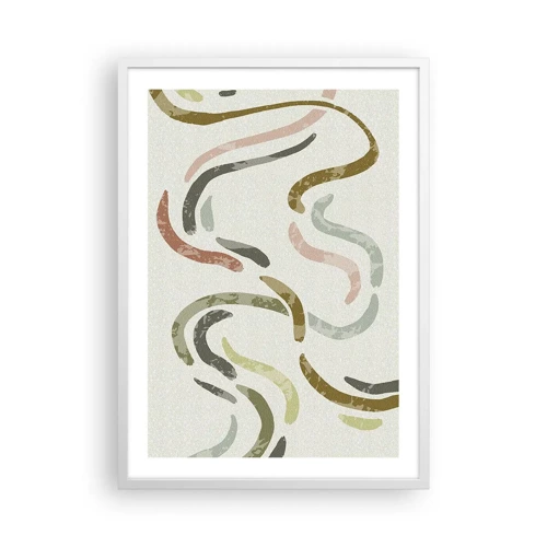 Poster in een witte lijst - Een vrolijke dans van abstractie - 50x70 cm