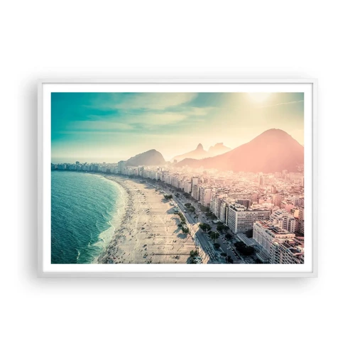 Poster in een witte lijst - Eeuwige vakantie in Rio - 100x70 cm