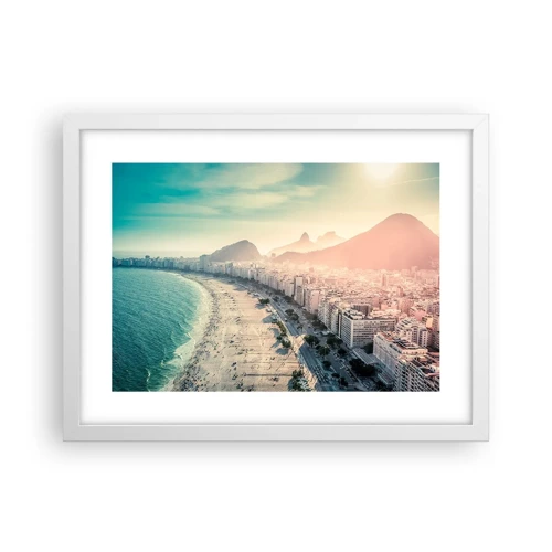 Poster in een witte lijst - Eeuwige vakantie in Rio - 40x30 cm