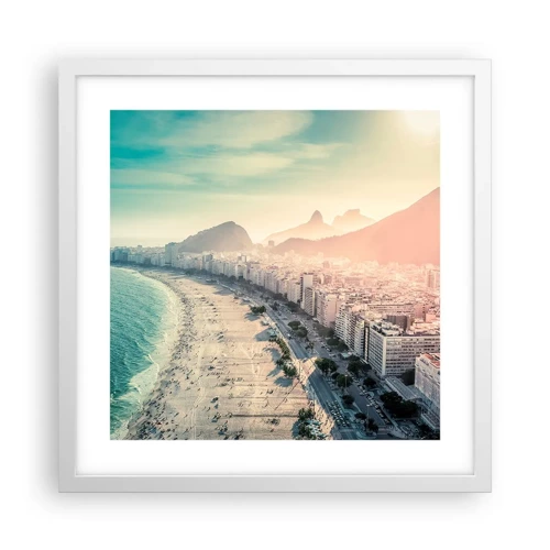 Poster in een witte lijst - Eeuwige vakantie in Rio - 40x40 cm