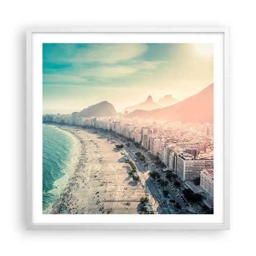 Poster in een witte lijst - Eeuwige vakantie in Rio - 60x60 cm