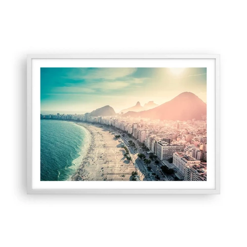 Poster in een witte lijst - Eeuwige vakantie in Rio - 70x50 cm