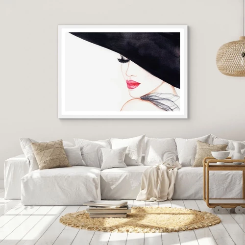 Poster in een witte lijst - Elegantie en sensualiteit - 100x70 cm