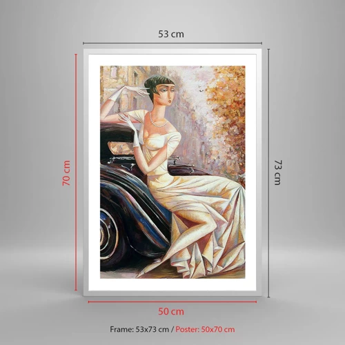 Poster in een witte lijst - Elegantie in retrostijl - 50x70 cm