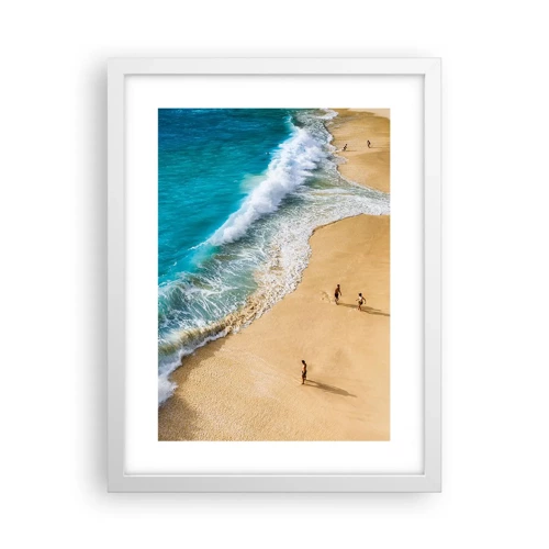 Poster in een witte lijst - En dan de zon, het strand… - 30x40 cm