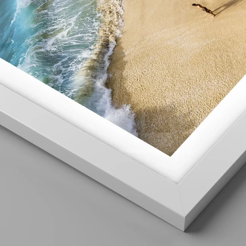 Poster in een witte lijst - En dan de zon, het strand… - 40x50 cm