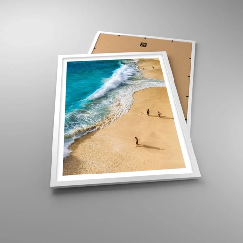 Poster in een witte lijst - En dan de zon, het strand… - 50x70 cm