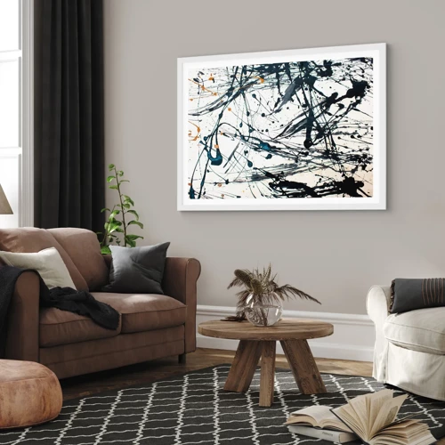 Poster in een witte lijst - Expressionistische abstractie - 40x30 cm