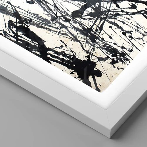Poster in een witte lijst - Expressionistische abstractie - 50x40 cm