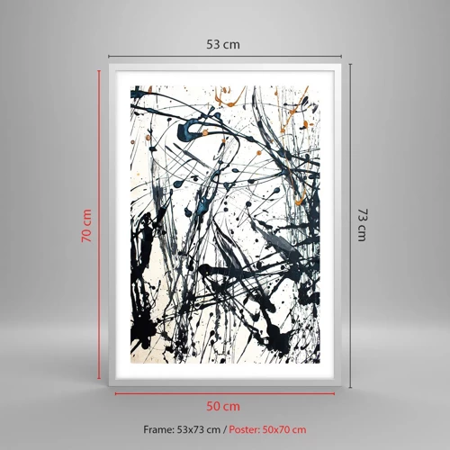 Poster in een witte lijst - Expressionistische abstractie - 50x70 cm