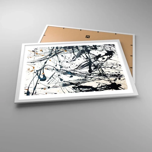Poster in een witte lijst - Expressionistische abstractie - 70x50 cm