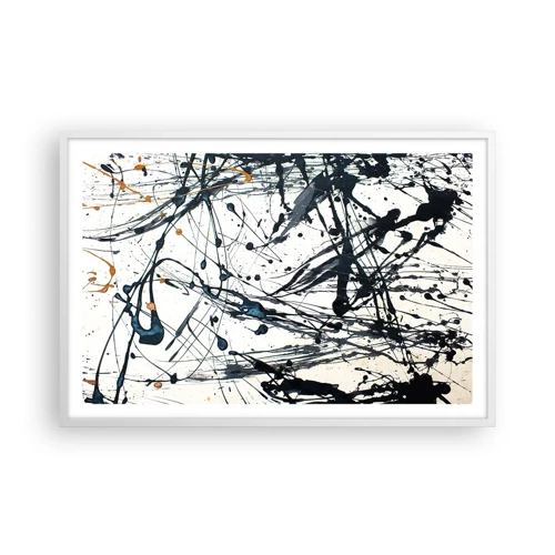 Poster in een witte lijst - Expressionistische abstractie - 91x61 cm