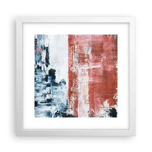 Poster in een witte lijst - Fifty Fifty abstract - 30x30 cm