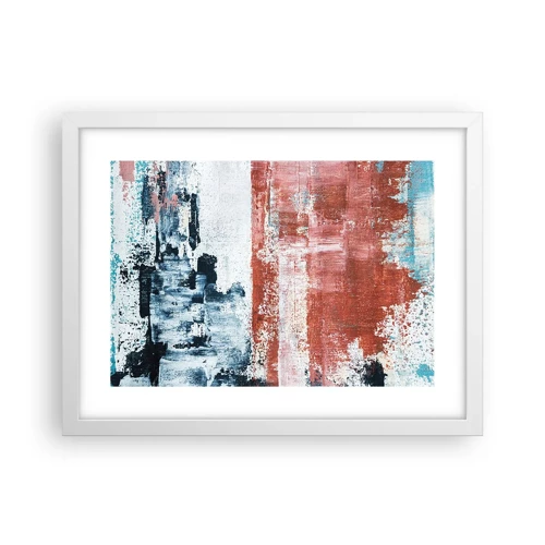 Poster in een witte lijst - Fifty Fifty abstract - 40x30 cm