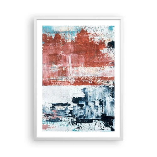 Poster in een witte lijst - Fifty Fifty abstract - 50x70 cm