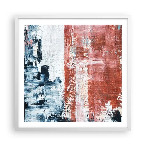 Poster in een witte lijst - Fifty Fifty abstract - 60x60 cm