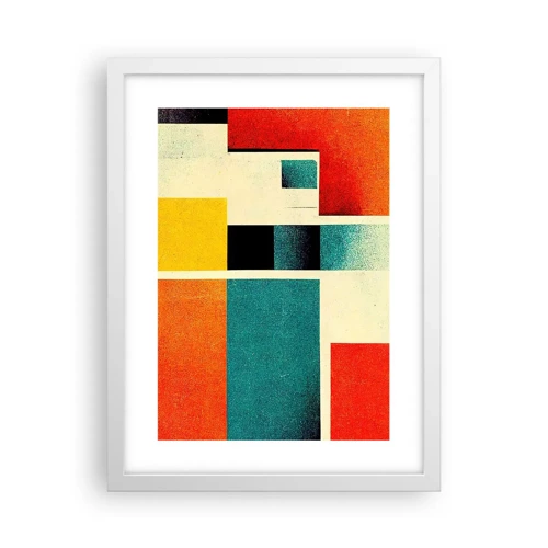 Poster in een witte lijst - Geometrische abstractie – goede energie - 30x40 cm