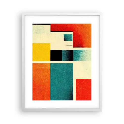 Poster in een witte lijst - Geometrische abstractie – goede energie - 40x50 cm
