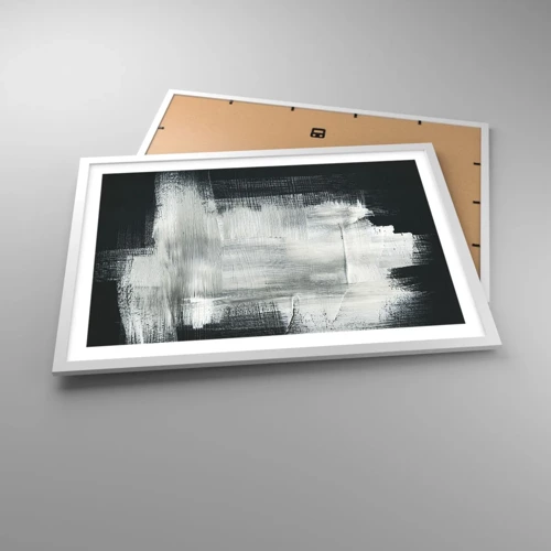 Poster in een witte lijst - Geweven van verticaal en horizontaal - 70x50 cm