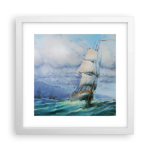 Poster in een witte lijst - Goede wind - 30x30 cm