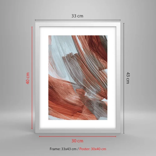 Poster in een witte lijst - Herfst en winderige abstractie - 30x40 cm
