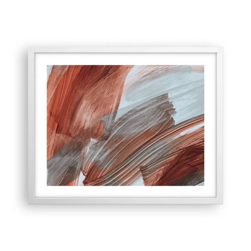 Poster in een witte lijst - Herfst en winderige abstractie - 50x40 cm