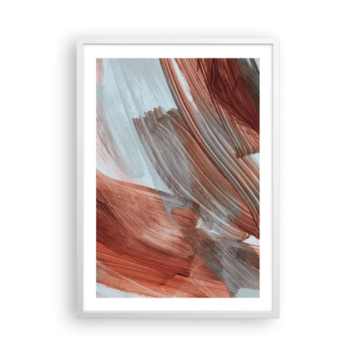Poster in een witte lijst - Herfst en winderige abstractie - 50x70 cm