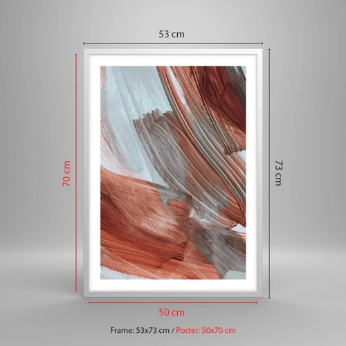 Poster in een witte lijst - Herfst en winderige abstractie - 50x70 cm