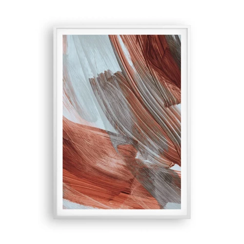 Poster in een witte lijst - Herfst en winderige abstractie - 70x100 cm