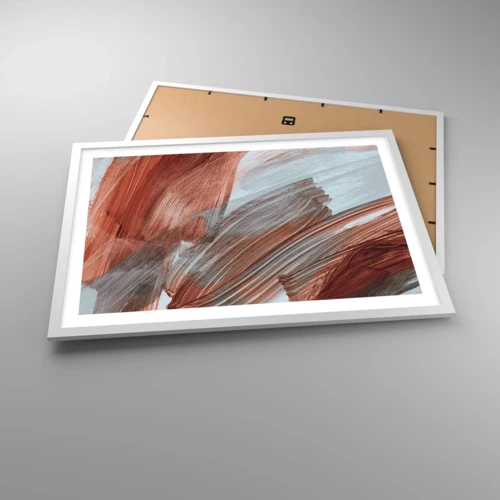Poster in een witte lijst - Herfst en winderige abstractie - 70x50 cm