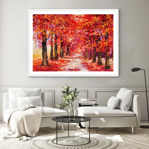 Poster in een witte lijst - Herfst impressie - 40x30 cm