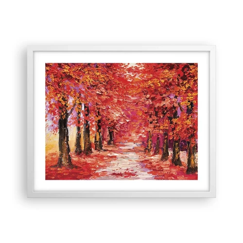 Poster in een witte lijst - Herfst impressie - 50x40 cm