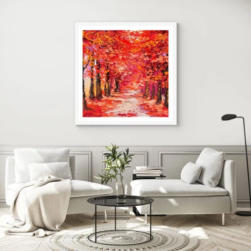Poster in een witte lijst - Herfst impressie - 60x60 cm