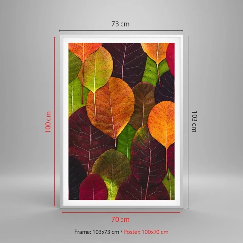 Poster in een witte lijst - Herfst mozaïek - 70x100 cm