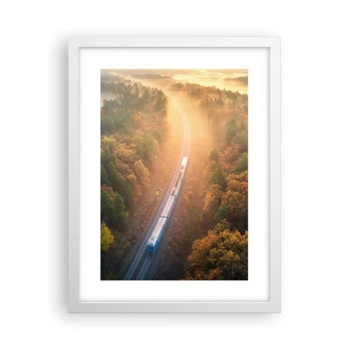 Poster in een witte lijst - Herfst reis - 30x40 cm
