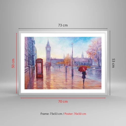 Poster in een witte lijst - Herfstdag in Londen - 70x50 cm