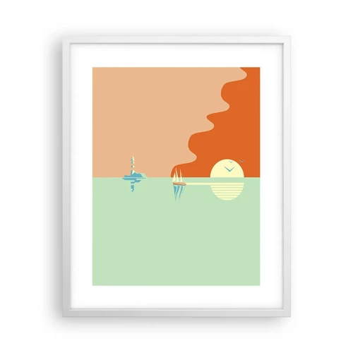 Poster in een witte lijst - Het perfecte zeelandschap - 40x50 cm