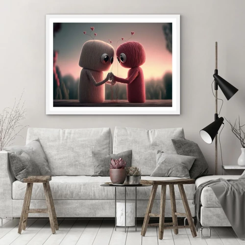 Poster in een witte lijst - Iedereen mag liefhebben - 100x70 cm