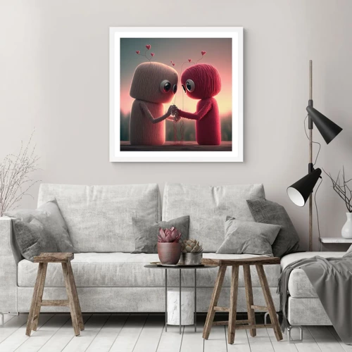 Poster in een witte lijst - Iedereen mag liefhebben - 30x30 cm