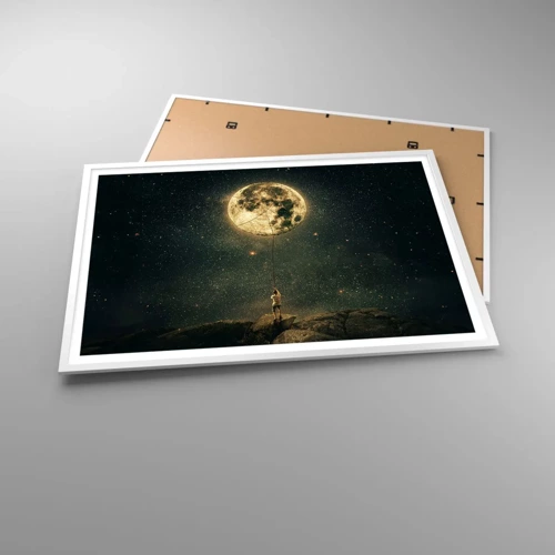 Poster in een witte lijst - Iemand die de maan heeft gestolen - 100x70 cm