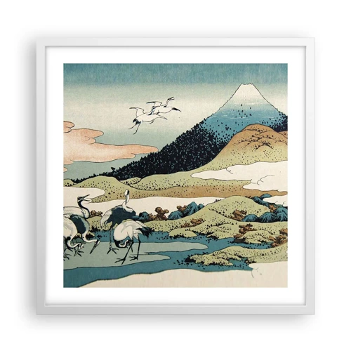 Poster in een witte lijst - In de Japanse geest - 50x50 cm