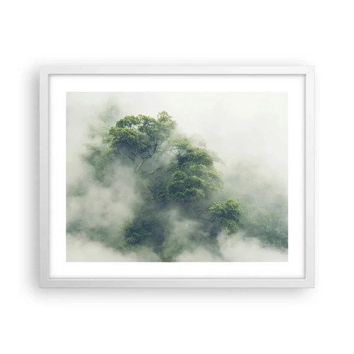 Poster in een witte lijst - In mist gehuld - 50x40 cm