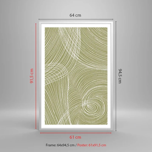 Poster in een witte lijst - Ingewikkelde abstractie in wit - 61x91 cm